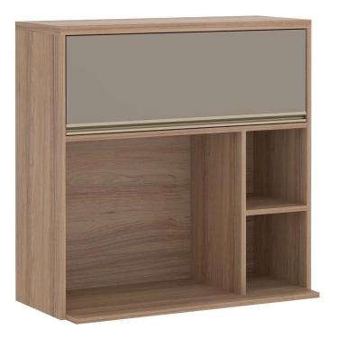 Imagem de Nicho Microondas Conjugado 1 Porta Graff Brilho Com Nicho Lateral Mel Luciane Cozinhas