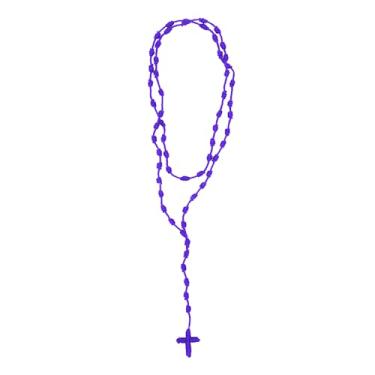 Imagem de FORUBUS Colar de terço feito à mão para mulheres e homens, cordão trançado longo ajustável, joia de oração católica, lembrança espiritual durável, Medium, Latão, Sem Pedra Preciosa