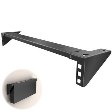 Imagem de IRENPORU Suporte de montagem vertical de parede 1U de aço dobrável vertical para equipamentos de rede de 48 cm