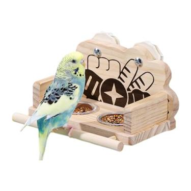 Imagem de Prato de Comida para Pássaros | Estação De Água Dupla E Transparente - Bebedouro de Água de com Design à Prova de Respingos para Gaiola - para Calopsita, Periquito, Pombo, Animal de