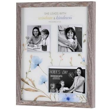 Imagem de Dicksons Porta-retrato cristão inspirador com colagem para pendurar com escritura, 38 x 30 cm, madeira e vidro, floral, sabedoria e bondade