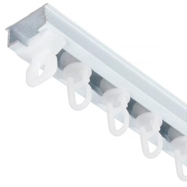 Imagem de Trilho de Cortina Alumínio Branco Kit com Deslizantes Terminais Para Cortinas Blackout e Tecidos Ideal Quarto, Sala Para Moradores e Decoradores(6,0 METROS)