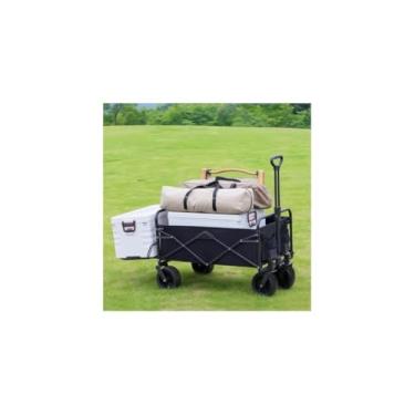 Imagem de Carrinho de Feira Dobrável 2 Rodas, 50 Litros, Preto, Plástico, 42x36,5x39,5 cm, Estrutura Metálica
