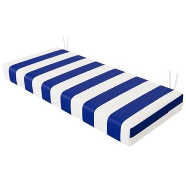 Imagem de Almofada de banco externa 106 x 45 x 10 cm | Almofadas de banco espessas à prova d'água para móveis de exterior | Cor de 3 anos | Conjunto de sofá de jardim Fastness | Almofadas de balanço para