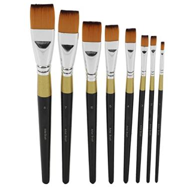 Imagem de Conjunto de pincéis SIWOTED com 8 peças de cabo ergonômico, cerdas macias à prova d'água, preto e dourado, cerdas macias para arte, escola e casa