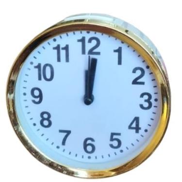 Imagem de Relógio Alarme Despertador De Mesa - Borda Metalizada com Design Luxo, Portátil e Fácil de Usar, Ideal para Quarto, Escritório ou Dormitório (Dourado)