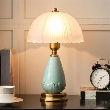 Imagem de Quarto Contemporâneo Lâmpada De Mesa De Cerâmica LED Criatividade Americana Sala De Estar Quarto Infantil Estudo Villa Hotel Cabeceira Mesa Luz (Estilo 22)