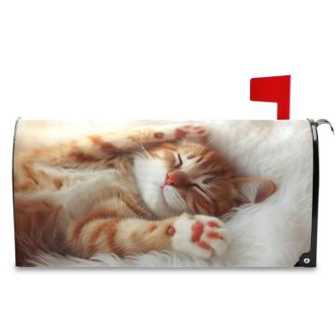 Imagem de TSENQUE Capas de caixa de correio de animais de primavera de gato fofo capas de caixa de correio decorativas americanas magnéticas capas de caixa de correio magnéticas magnéticas, tamanho grande 64 x