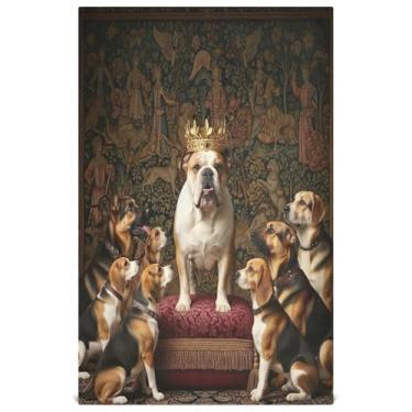 Imagem de Joisal Toalhas de mão de chá fofas toalhas de prato de cachorro rei fofas para cozinha panos de prato decorativos reutilizáveis absorventes 45 x 71 cm, 1 pacote