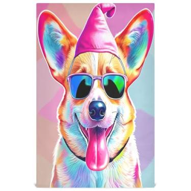 Imagem de Joisal Cute Corgi Toalhas de Chá Coloridas para Cachorros Conjunto de Toalhas de Prato Bonito Decoração de Cozinha Pratos de Lavagem Fina Secagem Rápida 45 x 71 cm, 6 Pacotes