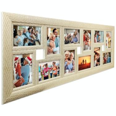 Imagem de Painel Quadro Multifotos Grande Com Vidro Parede 12 Fotos - Quadro Decorativo | Painel Grande para Parede(PALHA)