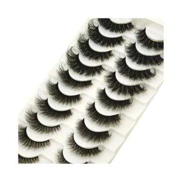 Imagem de Cílios Postiços Dramáticos E Volumosos 5D Híbridos De Mink, 10 Pares, 