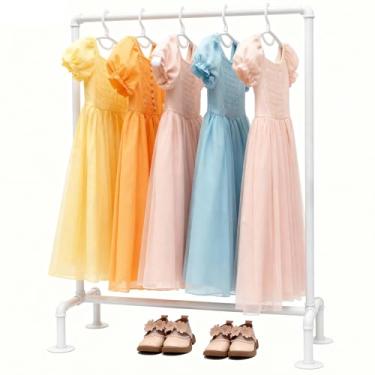 Imagem de DOFURNILIM Estantes de cachimbo para crianças, prateleiras de roupas infantis, prateleiras para pendurar e prateleiras, metal dourado