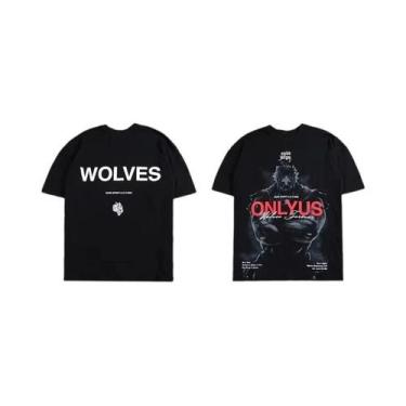 Imagem de Camiseta Masculina De Algodão Com Estampa De Cabeça De Lobo Para Boxe,
