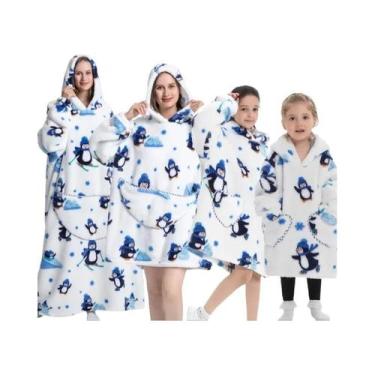 Imagem de Moletom Unissex Oversized De Fleece Com Mangas, Cobertor Gigante De Ha