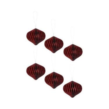 Imagem de Lanternas De Papel Mini Honeycomb Com Borda Brilhante 6pcs Decorações 