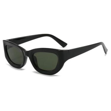 Imagem de HPIRME Óculos de grau femininos e masculinos da moda, com proteção UV400 e em cores vibrantes (preto e verde).