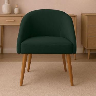 Imagem de Cadeira de Jantar Lua Moderna com Pés Palito - Estofada em Veludo Premium, Design Contemporâneo para Sala e Quarto(Verde)