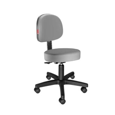 Imagem de Cadeira de Cabeleireiro Giratória Profissional - Regulagem a Gás, Base Estrela, Capacidade 110kg, para Salão e Tatuador(Cinza)