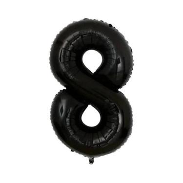 Imagem de Balão Gigante Preto De 40 Polegadas Com Laço Vermelho Em Papel Alumíni