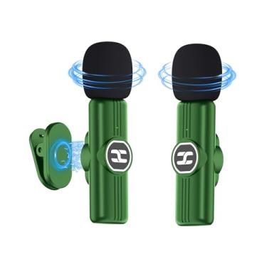 Imagem de Mini microfone de lapela USB C sem fio para iPhone 15 16, dispositivos iOS e Android – Microfone de lapela com redução de ruído para gravação, microfone Omni Lav com clipe para gravação de vídeo