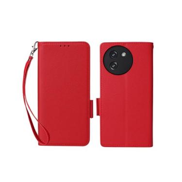 Imagem de Compatível com DOOGEE Note 59/Note 59 Pro Cellphone 6,75 polegadas, capa carteira flip de couro PU, fecho magnético duplo e capa de design com bloqueio de RFID (vermelha)