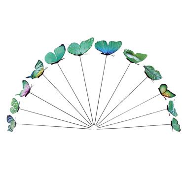 Imagem de B Blesiya 12x plantador de jardim colorido de borboleta caprichosa estacas bonsai decoração de vaso de flores - verde