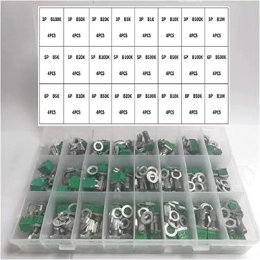 Imagem de Interruptores industriais 288 peças RV097NS 3 5 pinos 6 8 RK097NS 1K 5K 10K 20K 50K 100K 500K 1M com um eixo de áudio interruptores de potenciômetro de vedação de amplificador de 15 mm