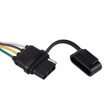 Imagem de Generic Conector Liso da Fiação do Soquete da Tomada do Reboque de 4 Pinos para o Reboque Barra de Caravana, Apropriado para Aplicações 6-24v, Alojamento Pvc, Cor Preta