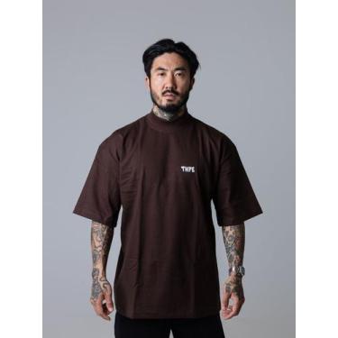Imagem de Camiseta Oversized Gola Alta Angel - Thpe Company , G1, Marrom