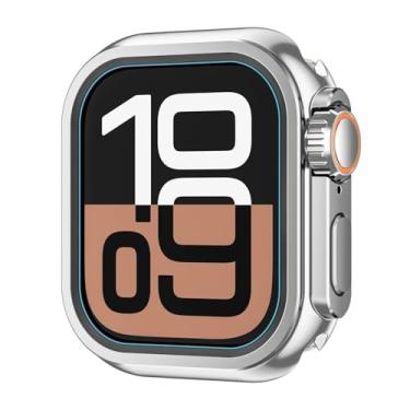 Imagem de Clouism Capa protetora de metal para Apple Watch 46 mm, 45 mm, 44 mm, capa protetora para iWatch séries 10, 9, 8, 7, 6, 5 SE, mudar para Ultra 2 de 49 mm, 49mm, Ágata