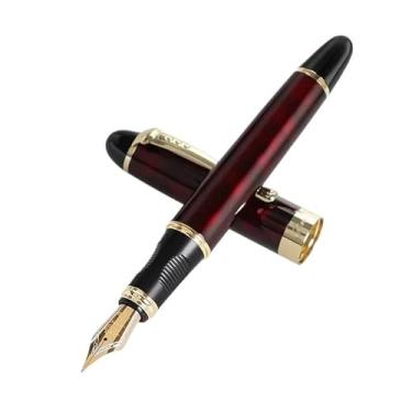 Imagem de ONECMN Caneta-tinteiro de luxo para escritório, material escolar, artigos de papelaria para escrever (vermelho aranha, médio)