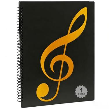 Imagem de Pasta de música para partituras, fichário em espiral em branco para organizador de partituras e documentos, 21 x 28 cm, suporte para partituras de banda (pacote com 1)