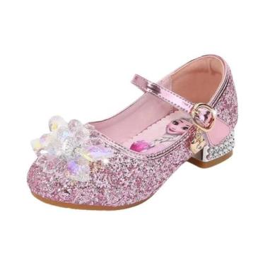 Imagem de Sandálias De Cristal Princesa Para Meninas Primavera 2024 Elsa Gelo Ro