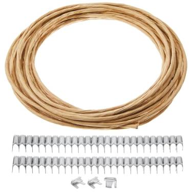 Imagem de MorningRo Arame de estofamento para móveis de sofá molas 18,3 m fio embrulhado em papel calibre 9 com 120 clipes suprimento de estofamento kit de reparo de mola