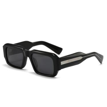 Imagem de JRLLFD Óculos de sol polarizados de acetato para homens, retrô, com bordas grossas, moda feminina, proteção solar para áreas externas (1)