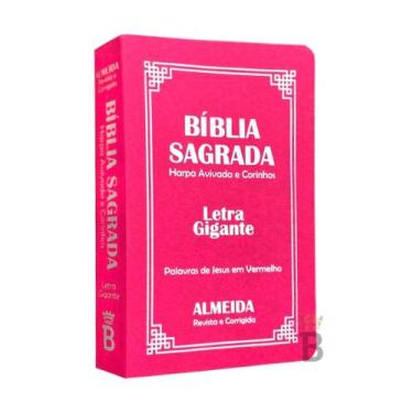 Imagem de Biblia Sagrada Letra Gigante Luxo Popular - Pink - Com Harpa - Mulher 