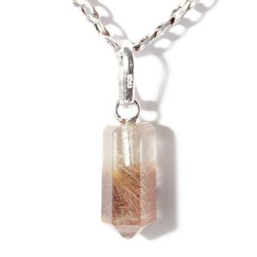 Imagem de Colar Micro Pontinha Cristal com Rutilo Pino Prata 950 - CristaisdeCur