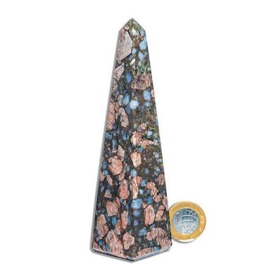 Imagem de Obelisco Riolita Rosa Natural Lapidação Manual 14 a 15cm - CristaisdeC