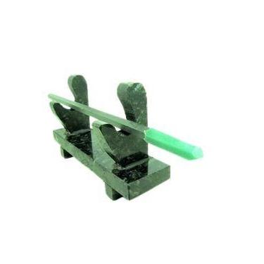 Imagem de Varinha Ponta de Quatzo Verde Corpo Pedra Natural Árdosia - Cristaisde