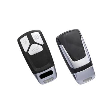 Imagem de Liga De Zinco Moda Carro Controle Remoto Chave Caso Capa Compatível Com Audi Q3 A4 A5 Q5 Q7 Sq7 8w S4 S5 Tt Tts 8s Rs Tfsi Chaveiro Acessórios(B-gun black ring)