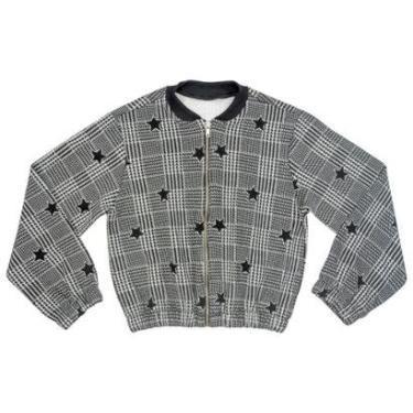 Imagem de Jaqueta Juvenil Look Jeans Bomber Tweed Preto - UNICA - 6-Feminino