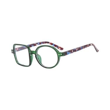 Imagem de Óculos De Grau Unissex Com Armação Quadrada E Lentes Redondas Transpar