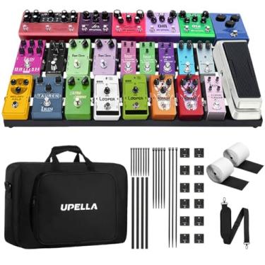 Imagem de UPELLA Pedal de guitarra, placa de pedal de efeito de guitarra de alumínio, 55 x 30 cm, acessórios para pedaleira de efeitos de guitarra com bolsa de transporte