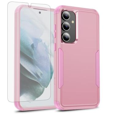 Imagem de Capa de celular para Samsung Galaxy S24 Plus/S25 Plus S24+ S25+ 5G com protetor de tela, carregamento sem fio, suporte rígido Defender de três camadas S24Plus 24S + S 24 24+ S25Plus 25S 25+ SM-S936U