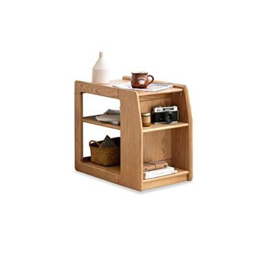 Imagem de Mesa lateral retangular simples, escritório, sala de estar, armazenamento multifuncional, mesa de cabeceira para quarto, mesa de cabeceira moderna de madeira, pequena mesa de centro, móveis domésticos