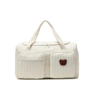 Imagem de Bolsa sacola com urso fofo grande capacidade, vários bolsos, bolsa de viagem espaçosa (urso)