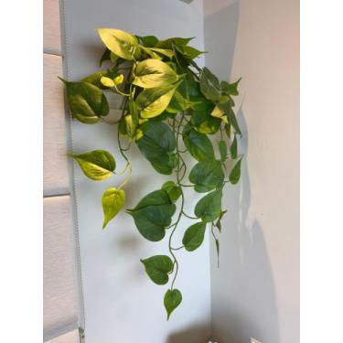 Imagem de Pendente Folhagem Verde Artificial Jibóia Toque Real Decoração Realist