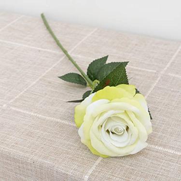 Imagem de NevStp 1 peça/5 peças lindas flores artificiais de seda rosa casamento decoração de mesa para casa buquê longo arranjo planta falsa, A, 8, 1 peça