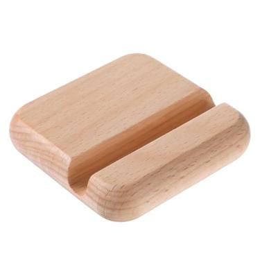 Imagem de Ajcotahm Gosknor Suporte de telefone de madeira, suporte de telefone redondo de slot único, suporte de madeira portátil para celular, mesa de mesa, organizador de bancada para cozinha, banheiro